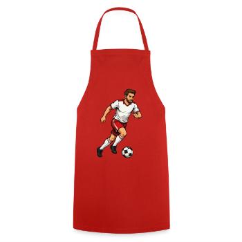 Dynamic footballer in sprint - Cooking Apron - red - Front - AI Model Male 185 dark (185cm)