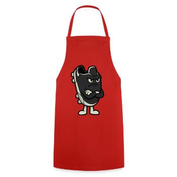 Grumpy Football Boot Funny Soccer Art - Cooking Apron - red - Front - AI Model Male 185 dark (185cm)