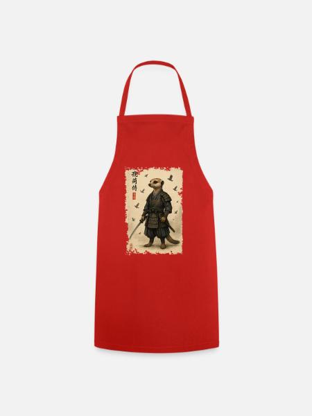 Meerkat Samurai Wüstenkrieger - Kochschürze - Rot
