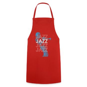 Affiche de club de jazz - Tablier de cuisine - rouge - Devant - AI Model Male 185 dark (185cm)