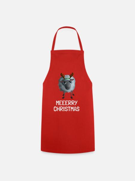 Meeerry Christmas Schaf - Mit Rentiergeweih - Kochschürze - Rot