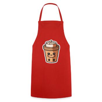 Kaffee - Kochschürze - Rot - Vorne - AI Model Male 185 dark (185cm)