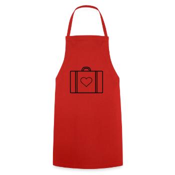 suitcase travel love - Cooking Apron - red - Front - AI Model Male 185 dark (185cm)