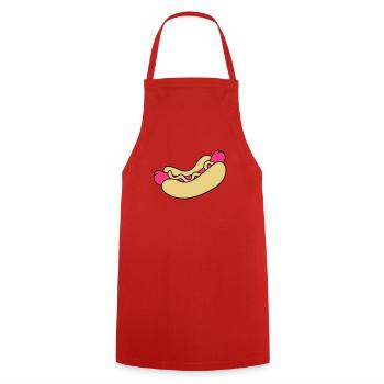 Hot Dog - Kochschürze - Rot - Vorne - AI Model Male 185 dark (185cm)