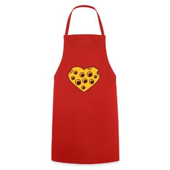 forme loecher j'aime amour coeur kaese gauda comique c - Tablier de cuisine - rouge - Devant - AI Model Male 185 dark (185cm)