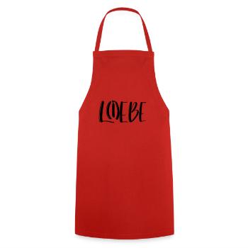 Lebe und Liebe - Kochschürze - Rot - Vorne - AI Model Male 185 dark (185cm)