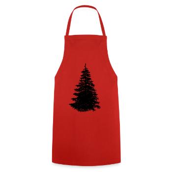 Christmas tree - Cooking Apron - red - Front - AI Model Male 185 dark (185cm)