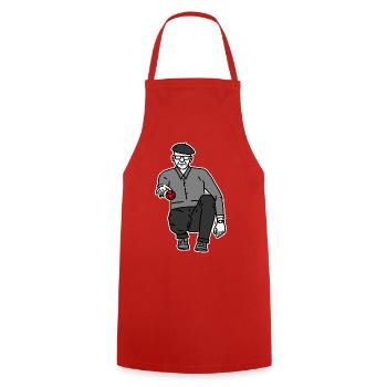 Petanque Spieler Rechtshänder - Kochschürze - Rot - Vorne - AI Model Male 185 dark (185cm)