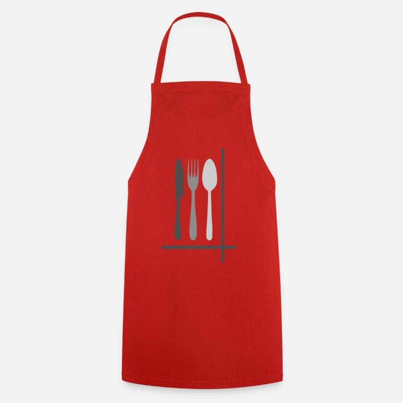 Silhouettes de couverts Minimaliste - Tablier de cuisine - rouge