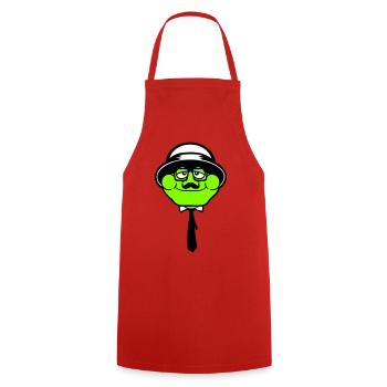 Grenouille Sir Mr. Rich Gangster Lunettes Chapeau Cravate - Tablier de cuisine - rouge - Devant - AI Model Male 185 dark (185cm)