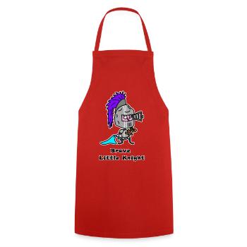 Brave Little Knight - Cute Hero Design - Cooking Apron - red - Front - AI Model Male 185 dark (185cm)