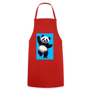 panda - Cooking Apron - red - Front - AI Model Male 185 dark (185cm)