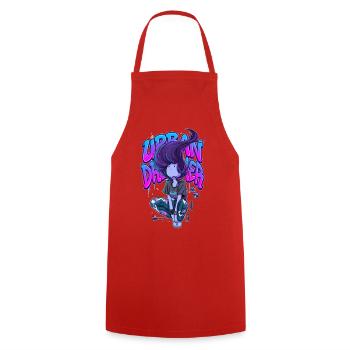 Urban Dreamer Lofi Anime Girl Graffiti Streetwear - Cooking Apron - red - Front - AI Model Male 185 dark (185cm)