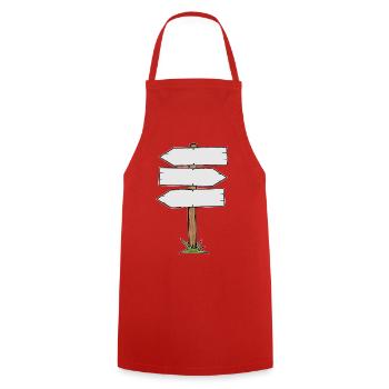 Wooden Signpost Direction Sign - Cooking Apron - red - Front - AI Model Male 185 dark (185cm)