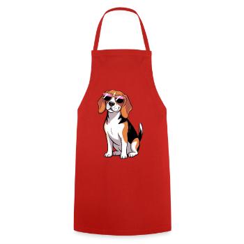 Beagle Dog portant des lunettes de soleil - Tablier de cuisine - rouge - Devant - AI Model Male 185 dark (185cm)