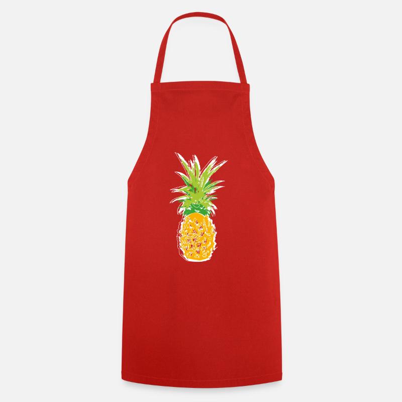 Pineapple scribble - Cooking Apron - red