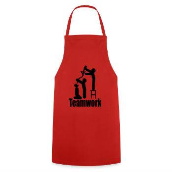travail d'équipe - Tablier de cuisine - rouge - Devant - AI Model Male 185 dark (185cm)