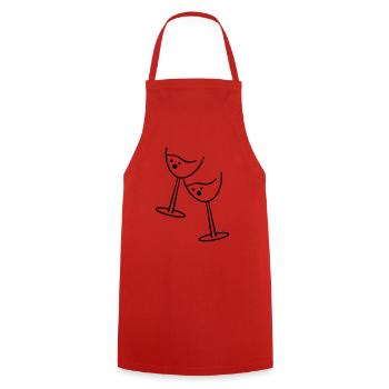 glas wine - Kochschürze - Rot - Vorne - AI Model Male 185 dark (185cm)
