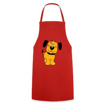 chien se tient mignon petit chiot heureux animal de compagnie - Tablier de cuisine - rouge - Devant - AI Model Male 185 dark (185cm)