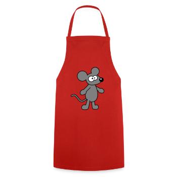 Maus Mäuschen Süße Kleine Ratte Nager Lustig Comic - Kochschürze - Rot - Vorne - AI Model Male 185 dark (185cm)