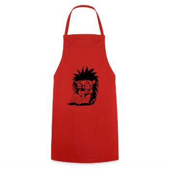 Igel liest Buch und schläft Illustration Geschenk - Kochschürze - Rot - Vorne - AI Model Male 185 dark (185cm)