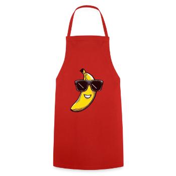 Banane cool avec des lunettes de soleil - Drôle de design - Tablier de cuisine - rouge - Devant - AI Model Male 185 dark (185cm)