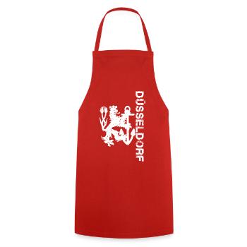 Dusseldorf - Cooking Apron - red - Front - AI Model Male 185 dark (185cm)