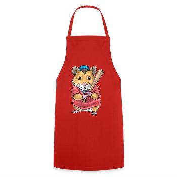 Hamster Baseball Batte de baseball Sport - Tablier de cuisine - rouge - Devant - AI Model Male 185 dark (185cm)