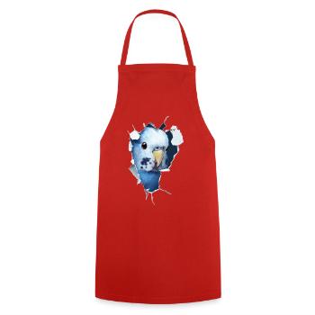 Perruche ondulée - Tablier de cuisine - rouge - Devant - AI Model Male 185 dark (185cm)