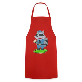 Police des Sandwichs des Policiers Laveurs - Tablier de cuisine - rouge - Devant - AI Model Male 185 dark (185cm)