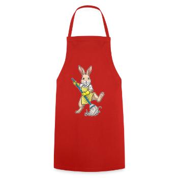 Rabbit Cleaner Mop Cleaning - Cooking Apron - red - Front - AI Model Male 185 dark (185cm)