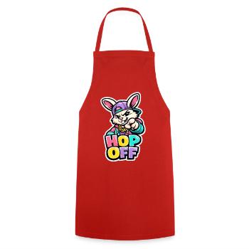 Cool Easter Bunny Hop Off - Cooking Apron - red - Front - AI Model Male 185 dark (185cm)