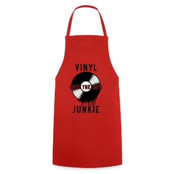 Les passionnés de vinyle adorent l’art rétro du tourne-disque des années 80 - Tablier de cuisine - rouge - Devant - AI Model Male 185 dark (185cm)