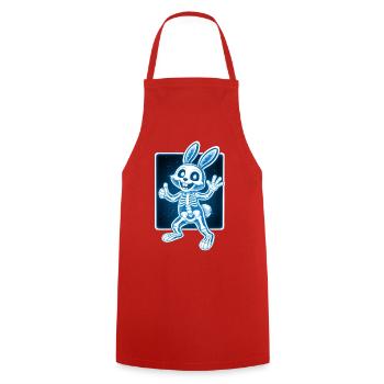 Squelette de lapin à rayons X Drôle de design d’Halloween - Tablier de cuisine - rouge - Devant - AI Model Male 185 dark (185cm)