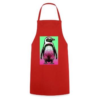penguin - Cooking Apron - red - Front - AI Model Male 185 dark (185cm)