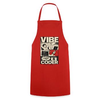 Vibe Coder Programmer Humor - Cooking Apron - red - Front - AI Model Male 185 dark (185cm)