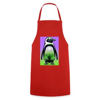 pingouin - Tablier de cuisine - rouge - Devant - AI Model Male 185 dark (185cm)
