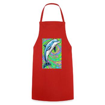 dauphin - Tablier de cuisine - rouge - Devant - AI Model Male 185 dark (185cm)