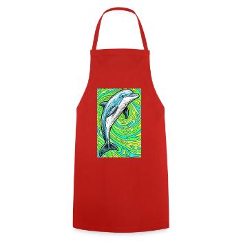 dauphin - Tablier de cuisine - rouge - Devant - AI Model Male 185 dark (185cm)