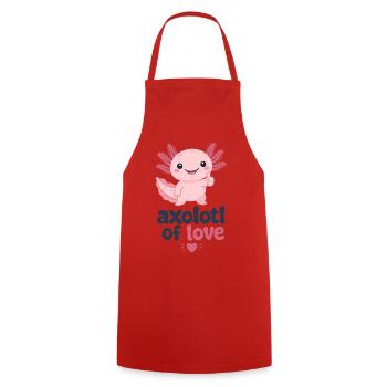 Axolotl de l’Amour : Mignonnerie Rose - Tablier de cuisine - rouge - Devant - AI Model Male 185 dark (185cm)