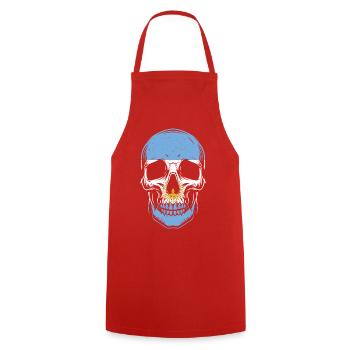 Squelette vintage du drapeau du crâne argentine - Tablier de cuisine - rouge - Devant - AI Model Male 185 dark (185cm)
