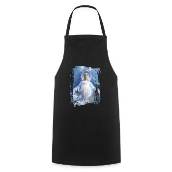 Holly Mary Maria Madonna Mariana Virgin Mary - Cooking Apron - black - Front - AI Model Male 185 dark (185cm)