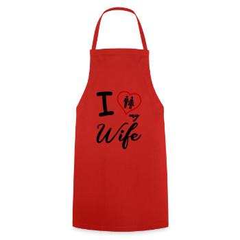 J’aime ma femme - Tablier de cuisine - rouge - Devant - AI Model Male 185 dark (185cm)
