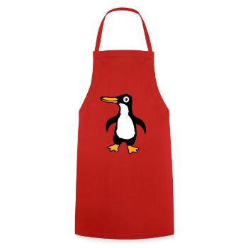 Pingouin mignon bébé enfant bambin heureux cool - Tablier de cuisine - rouge - Devant - AI Model Male 185 dark (185cm)