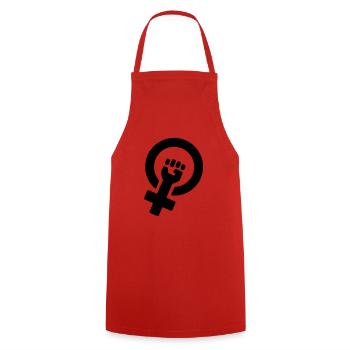 Feminismus - Kochschürze - Rot - Vorne - AI Model Male 185 dark (185cm)