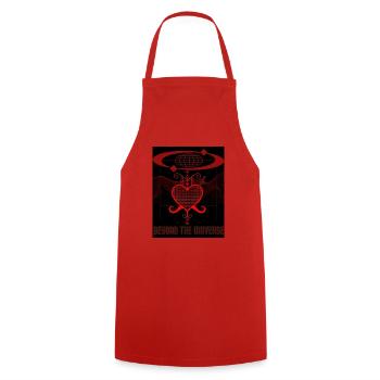 Jenseits des Universums 3 - Kochschürze - Rot - Vorne - AI Model Male 185 dark (185cm)