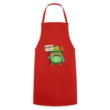 Funny monster grumpy grumpy bad-tempered - Cooking Apron - red - Front - AI Model Male 185 dark (185cm)