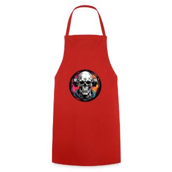 Skull Bodybuilding mit Hantel extrem Workout - Kochschürze - Rot - Vorne - AI Model Male 185 dark (185cm)
