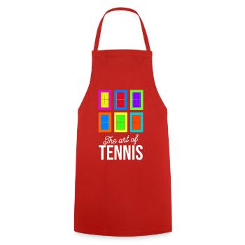 L’art du court de tennis Chemise Pop Art - Tablier de cuisine - rouge - Devant - AI Model Male 185 dark (185cm)