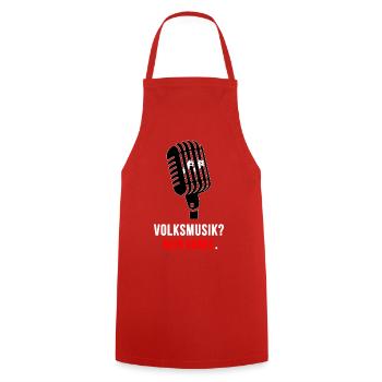 Volkmusik Nein Danke Mikro - Kochschürze - Rot - Vorne - AI Model Male 185 dark (185cm)
